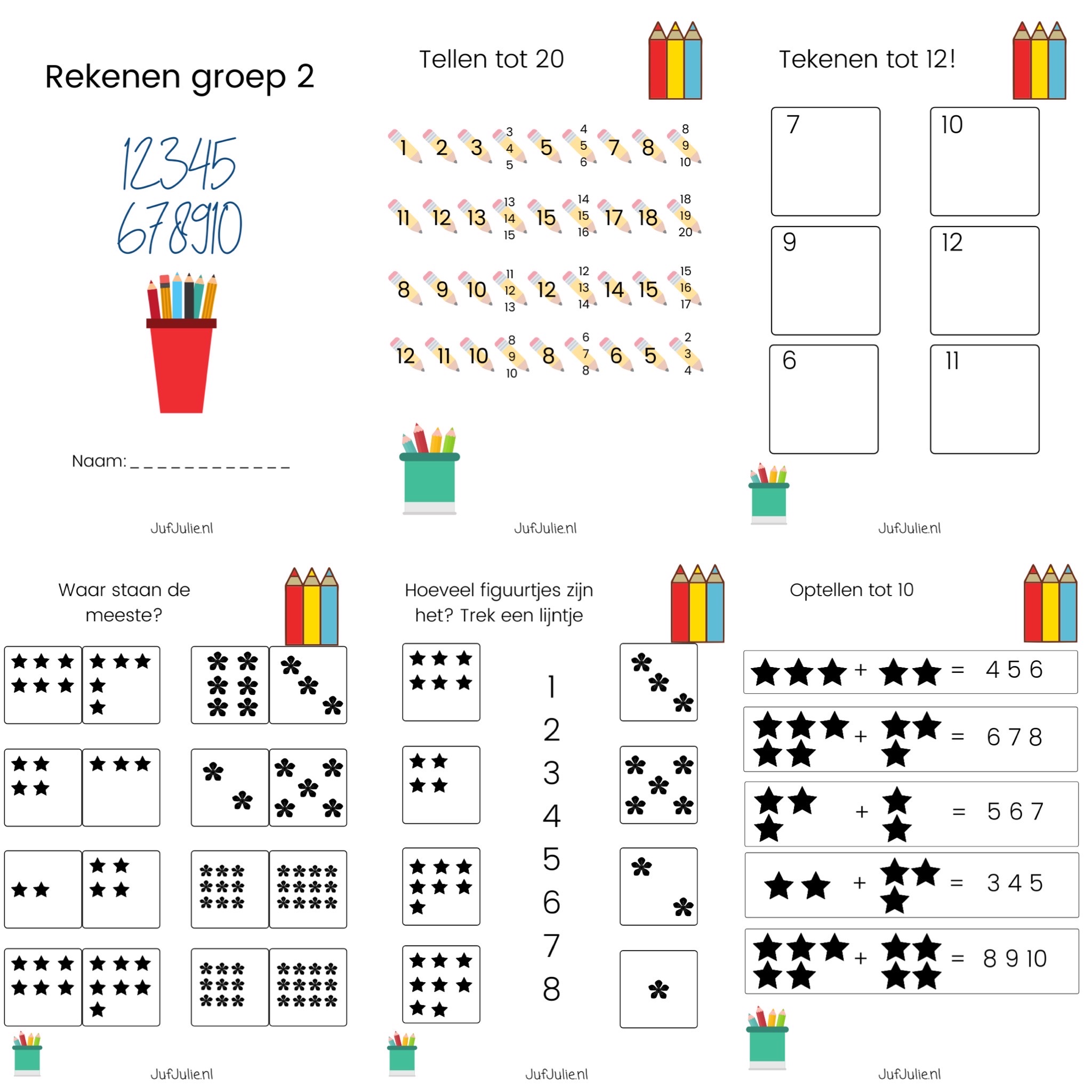 Ongebruikt Werkboekje rekenen groep 2 #2 - Juf Julie NB-68