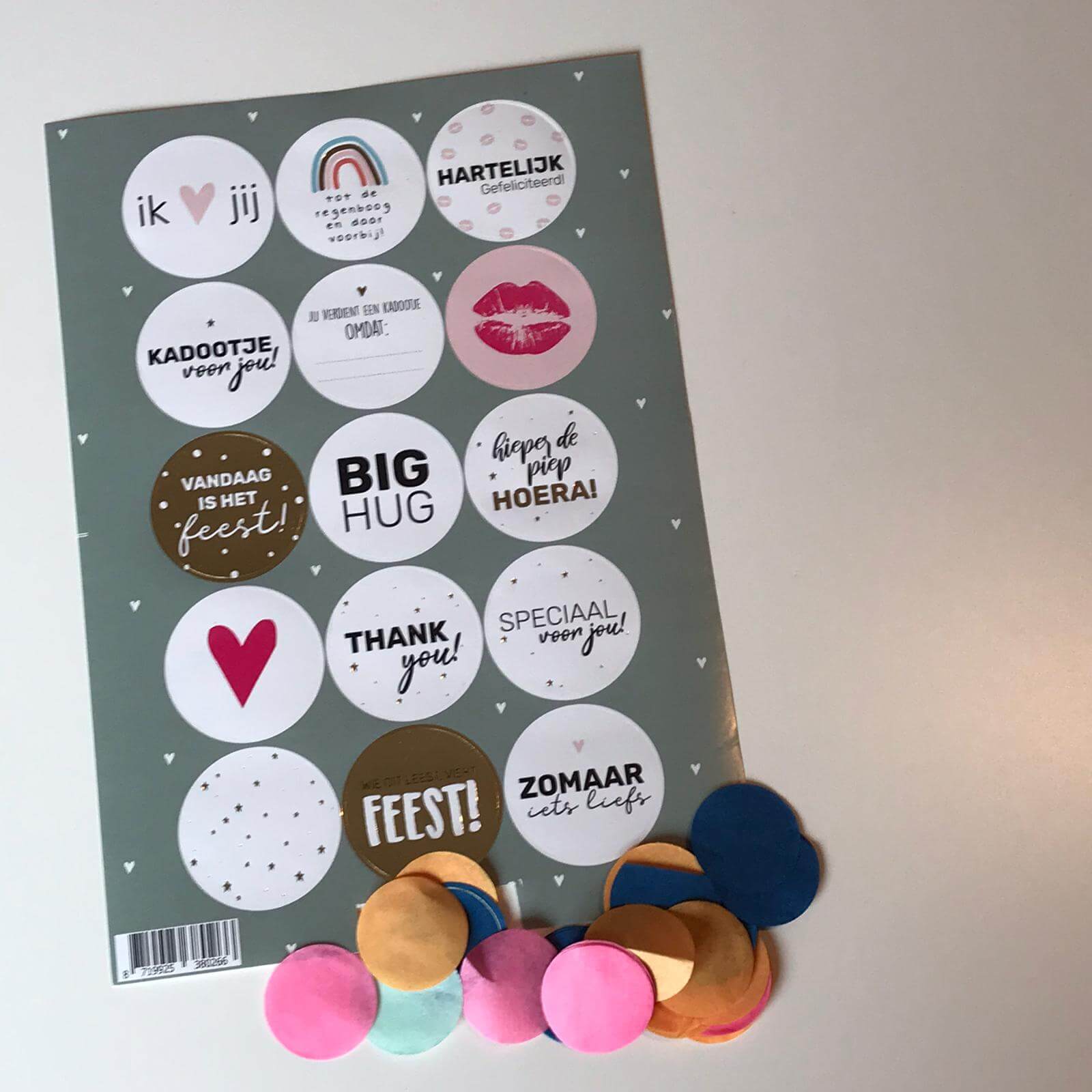 Stickervel kassaplan sluitstickers Vrolijk inpakken