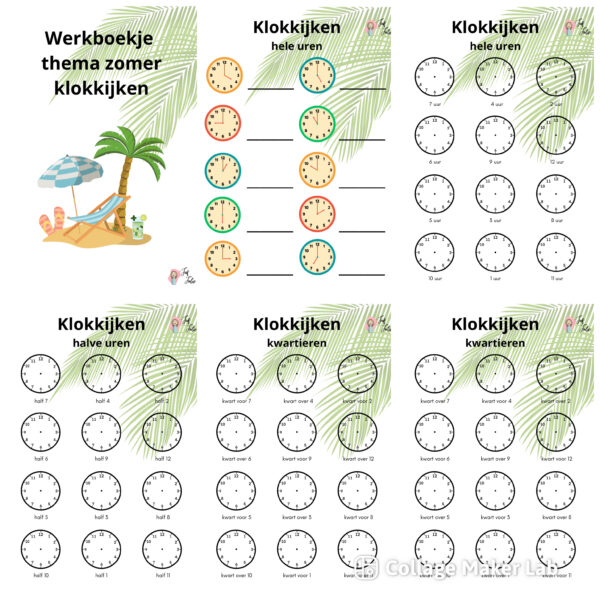 Werkboekje thema zomer klokkijken