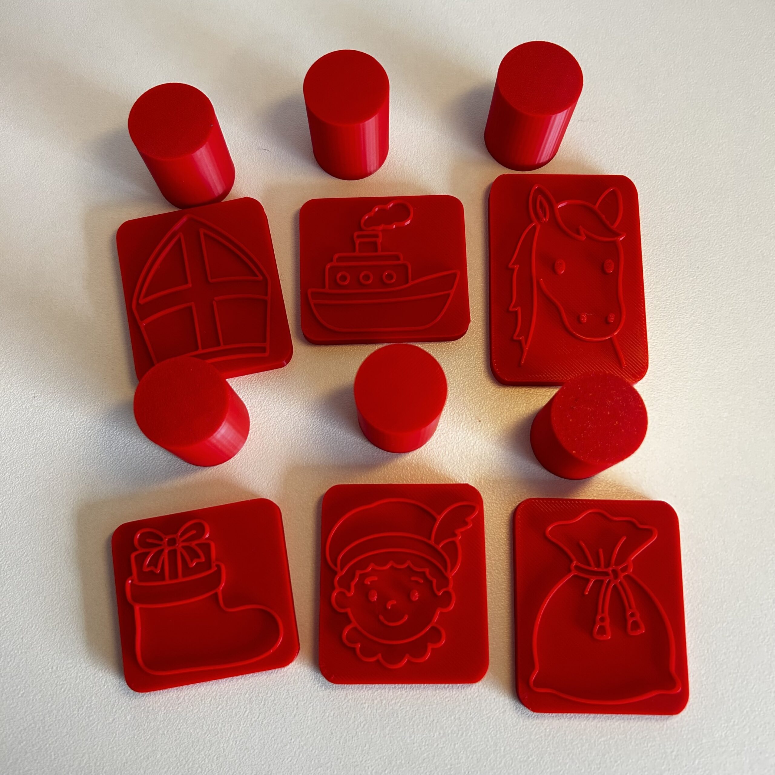Sinterklaas stempels klei/zand rood of geel - Afbeelding 4