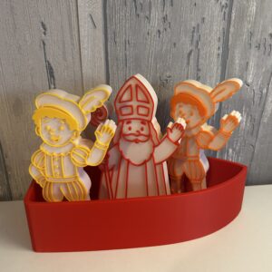 Stoomboot Sinterklaas rood (zonder Sint en Pieten)