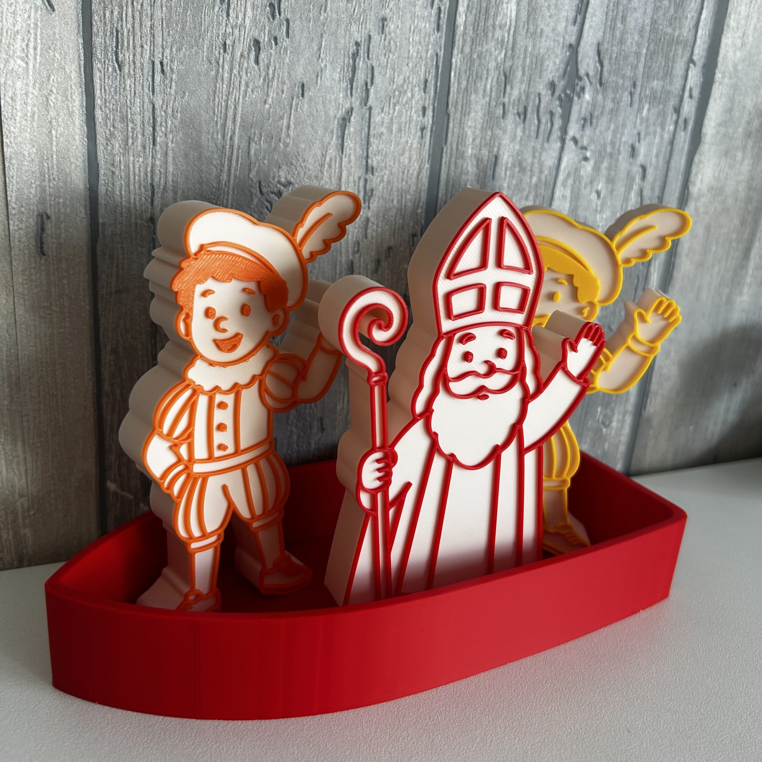 Stoomboot Sinterklaas rood (zonder Sint en Pieten) - Afbeelding 2